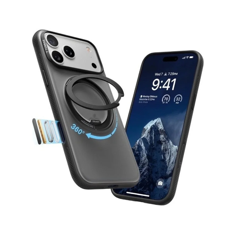 TORRAS 360‎ Magnetic Stand for iPhone 17 Pro Max Case, [Fit for MagSafe]